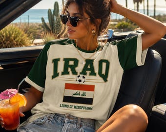 Iraq Soccer Shirt – Iraq Football Fan Tee – Lions of Mesopotamia Supporter Shirt – Iraqi National Team Inspired Apparel