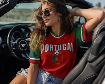 Koszulka piłkarska Portugal Lusos – Koszulka kibica Portugalii – Koszulka kibica Mistrzostw Świata 2026 – Koszulka z grafiką retro Portugalskiej piłki nożnej