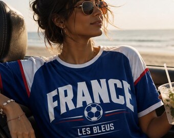 France Soccer Fan T-Shirt – Les Bleus Football Supporter Tee – Vintage Athletic Apparel