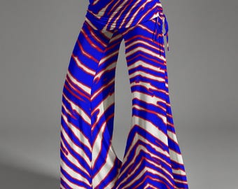 Pantalones de mujer de talle alto y pierna ancha de Buffalo Football – Estilo retro urbano para el día del partido