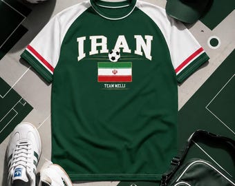 Camiseta de fútbol de Irán verde y blanca – Camiseta de fútbol de Irán, selección Melli, para aficionados