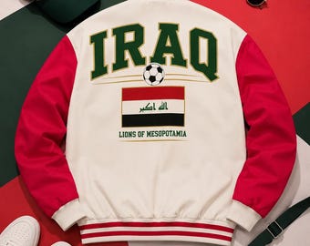 Kurtka piłkarska Iraku, Kurtka kibica reprezentacji Iraku, Kurtka uniwersytecka Lions of Mesopotamia, Kurtka bomberka inspirowana reprezentacją Iraku, Dzień meczu