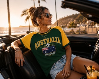 Australia Soccer Shirt – Australia Football T-Shirt – Green and Gold Soccer Supporter Tee – World Cup Fan Gift – Australian Football Apparel