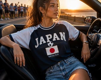 Japan Samurai Blue Soccer Shirt – Japan Football Fan Tee – Japan National Team Supporter T-Shirt – World Cup 2026 Soccer Apparel