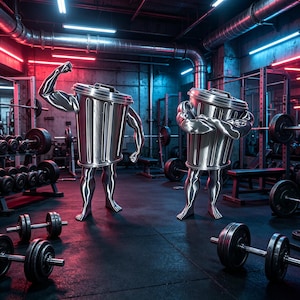 Articulated 3D Flexible Trash Can Muscle Man,Dazzling Iridescent PLA Posable Desk Decor,Stress Relief Wearable Unique Gift