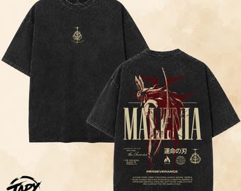 Elden Ring Vintage OverSized Washed T-Shirt, Malenia  Graphic Tee , Dark Fantasy Gamer Hoodie.