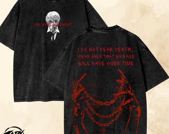 Hunter X Hunter Anime OverSized Vintage T Shirt - Kurapika Y2K Tee, Goth , Harajuku , York New Arc.