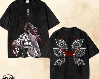 Anime Demon Slayer OverSize Graphic T Shirt - Upper Moon 1 Vintage Tee.