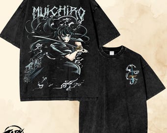 Demon Slayer Mist Hashira Muichiro Tokito Vintage OverSized T Shirt - Graphic DS Anime Tee.