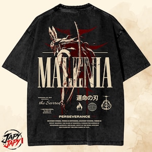 Koszulka Elden Ring w stylu vintage, oversize'owa, sprana, koszulka z grafiką Malenia, bluza z kapturem Dark Fantasy Gamer.