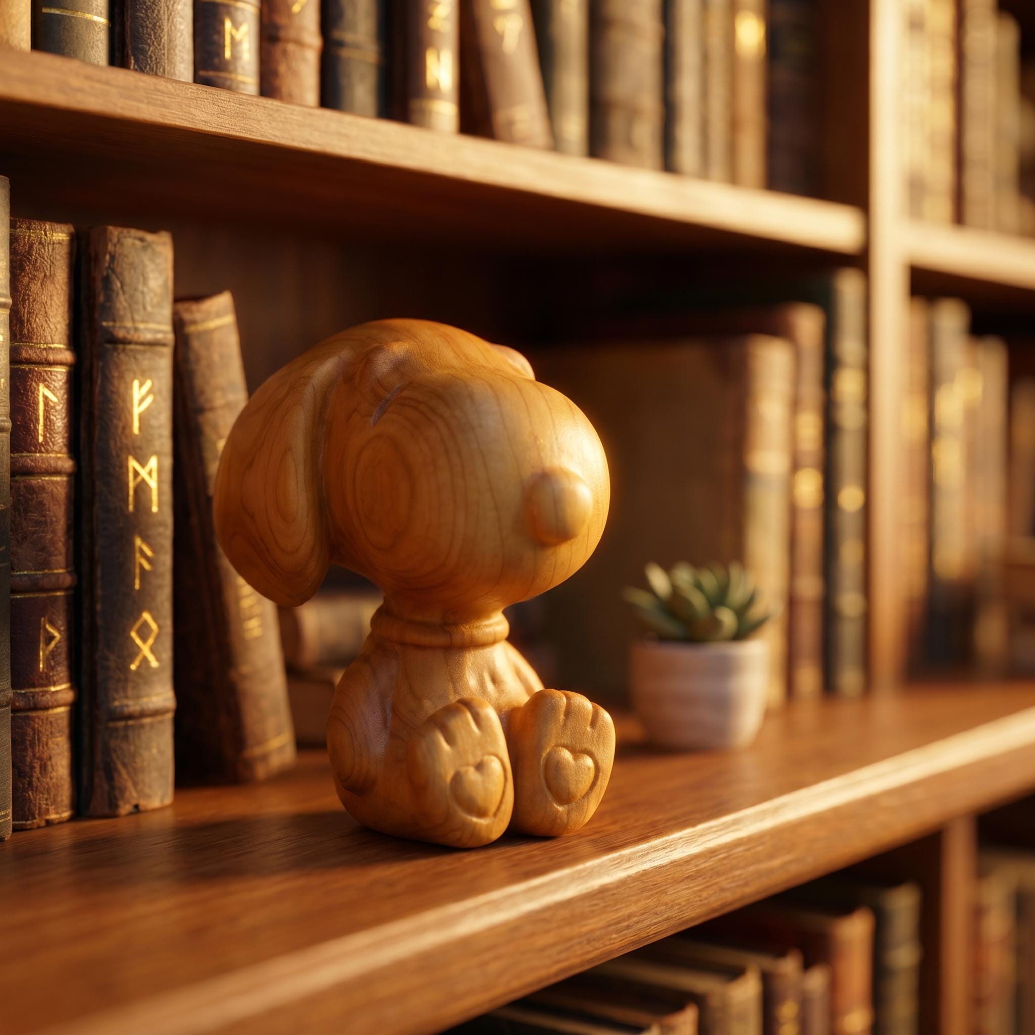 Wood carved snoopy - Etsy 日本