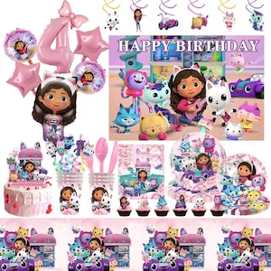 Gabby’s Dollhouse Birthday Party Decorations Kit – Complete Girls Party Supplies Set