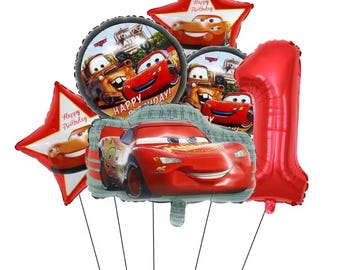 Lightning McQueen Cars Balloon Bundles, Kids Racing Birthday Party Decor,Foil & Latex Balloons,Cartoon Car Theme Supplies, Gamer Party Gifts