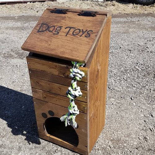 Wood Dog Toy Box / Pet Toy Storage / Handmade/ Pawprint or Etsy