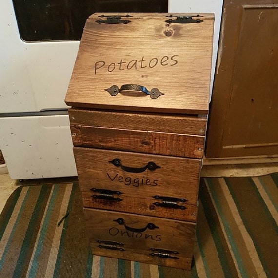 Wood on sale potato bin