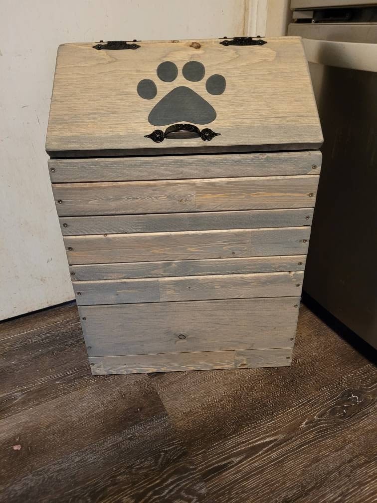 30lb Wooden Dog Food Storage Container, Dog Food Bin, Pet Food Keeper, Puppy  Food Storage, 30 Pound Bag 
