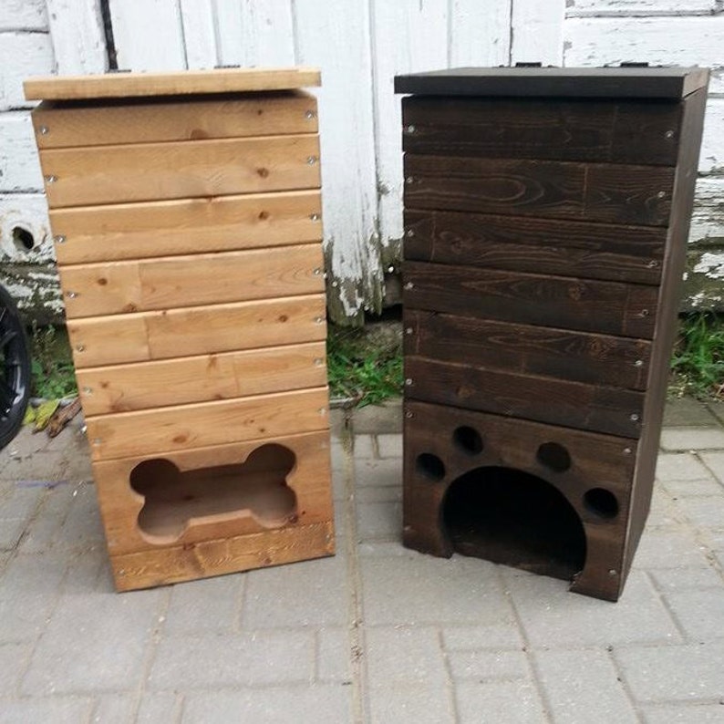 wood dog toy box / wooden dog toys storage bin / pet toy storage / handmade/ pawprint or bone shape / dog toy storage /