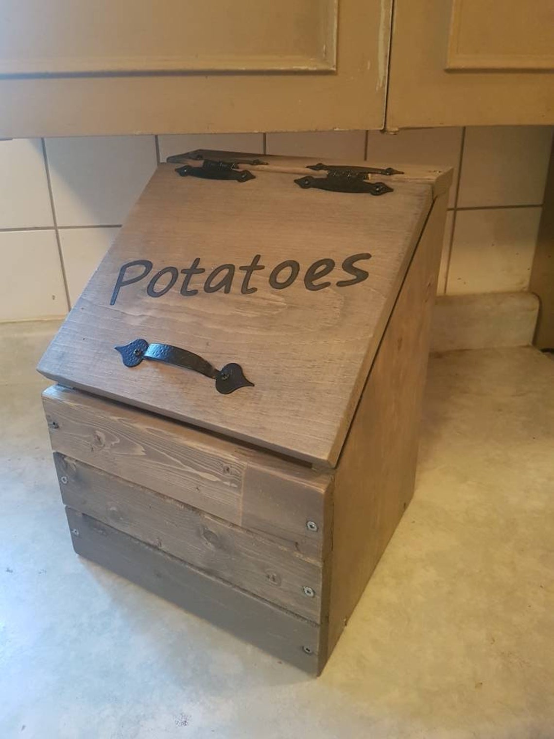 Mini Wooden Potato Bin / Vegetable Storage / Vegetable Box Etsy