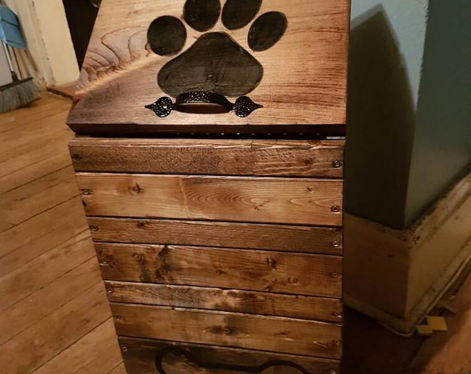 Wooden Dog Food Storage Container Dog Food Bin Pet Food Etsy