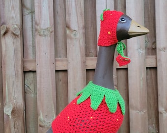 Vestido de porche de ganchillo con fresas