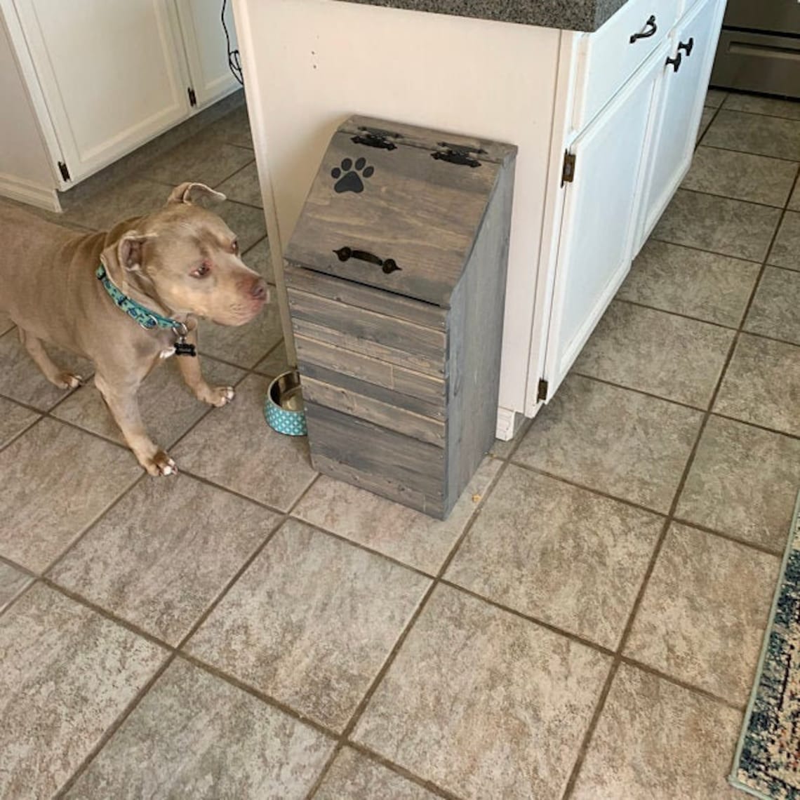 Wooden Dog Food Storage Container Dog Food Bin Pet Food Etsy