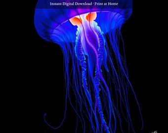Bioluminescent Art Print | Digital Download | Atmospheric AI Wall Art | Printable Poster