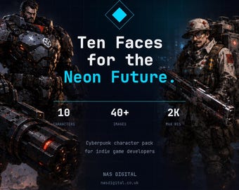 Cyberpunk Character Portraits Pack | Anime Art for Indie Games, TTRPG (Digital Download)