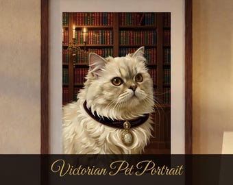 Framed, Canvas & Poster | Custom Victorian Pet Portrait Print | Personalized Pet Gift |
