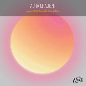 Affiche imprimable Aura Gradient | Orbe coucher de soleil abstrait (téléchargement numérique) | Poster bohème rose et orange
