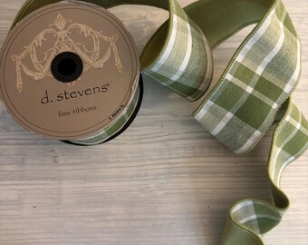 d. Stevens groen geruit omkeerbaar lint
