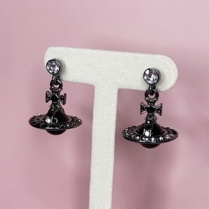 Vivienne Westwood Black Orb Earrings - Etsy
