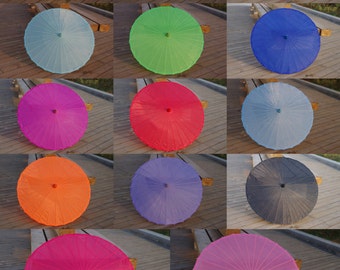 New Vintage Fabric Plain Wedding Umbrella Handmade Umbrella Wedding Decoration 33 inch