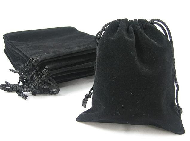6 x 8 Drawstring Velvet Bag Black 6 x 8 Drawstring Velvet Bag Black