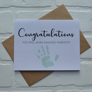 Herzlichen Glückwunsch, Sie werden erstaunliche Eltern Großeltern Schwangerschaftskarten machen | Baby Karte | neue Mutter | werdende Eltern | handdruck geschenke