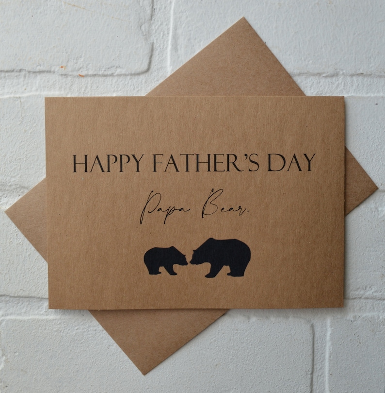 Happy Fathers day PAPA BEAR card funny fathers day card happy image 0