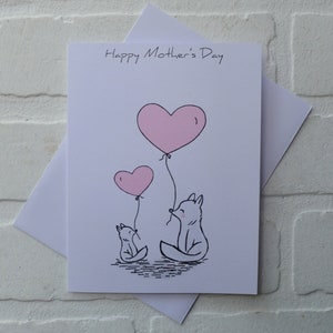 Joyeuse fête des mères, maman, animaux des bois, carte renard, carte fête des mères, bonne fête des mères, nouvelle maman, bonne fête des mères, fête des mères, cartes bébé renard, maman