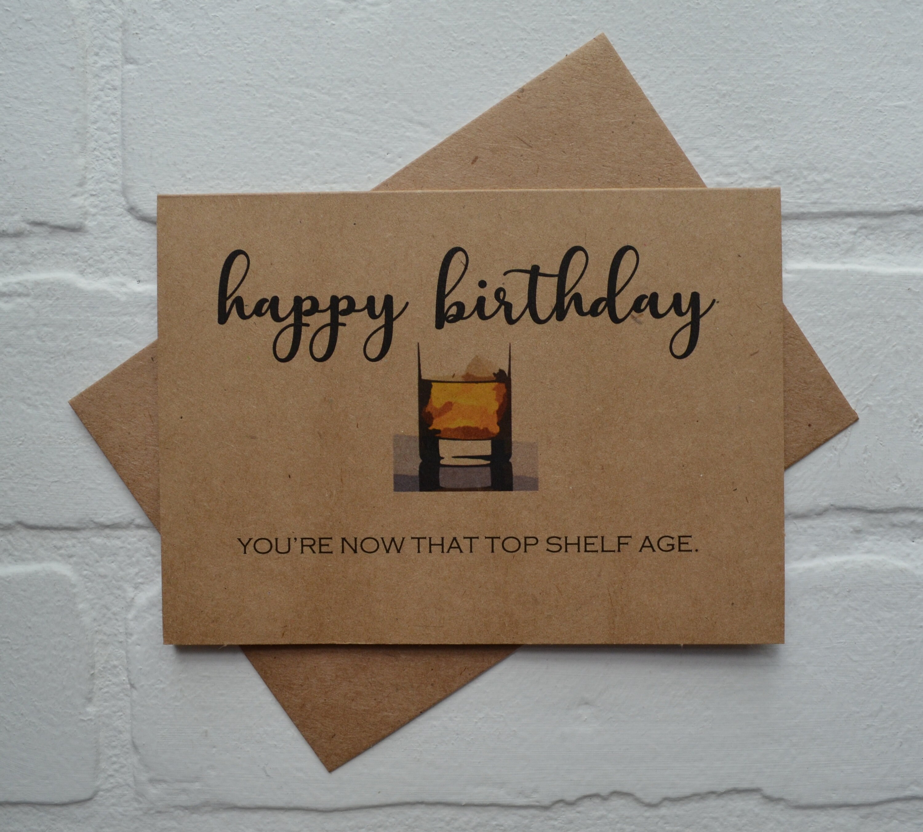 Happy Birthday TOP SHELF BIRTHDAY Card Whiskey Lover Etsy UK