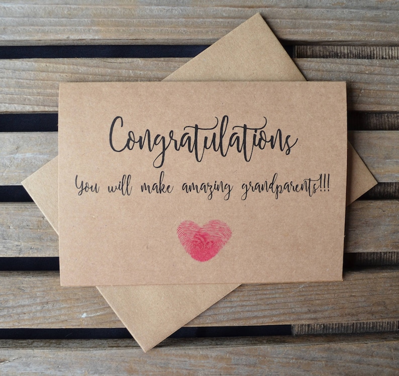 CONGRATULATIONS you will make AMAZING GRANDPARENTS pregnancy card new baby card new parent card expecting grandma grandpa congrats baby card