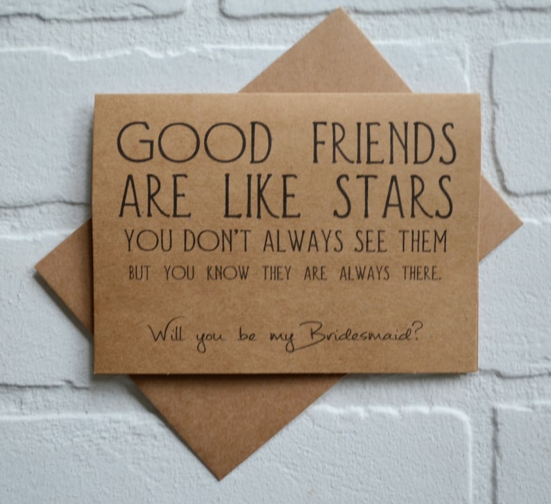 GOOD FRIENDS Are Like Stars Will You Be My Bridesmaid Card Etsy Canada
