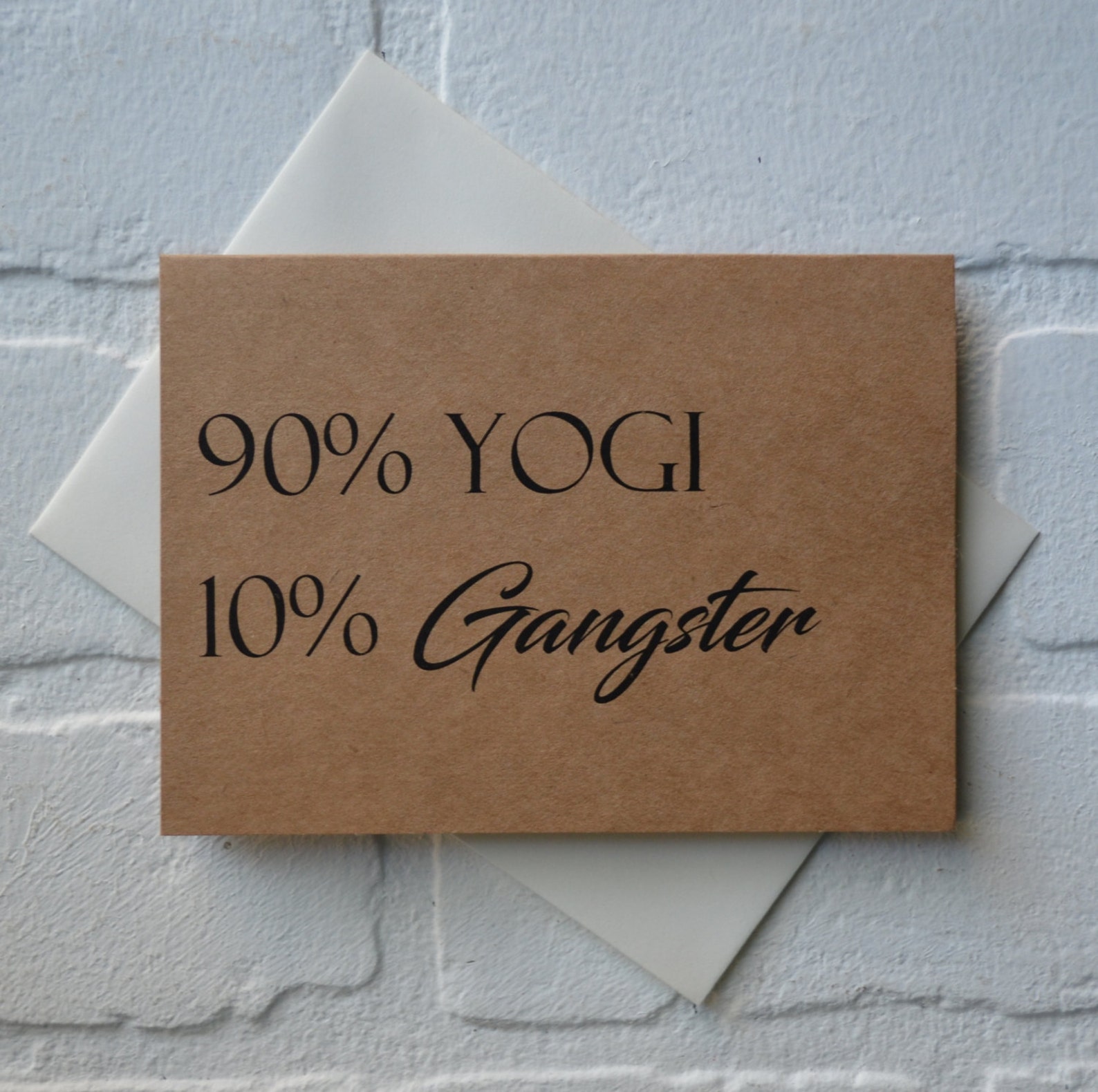 Yoga 90 YOGI 10 GANGSTER Yoga Card Yogi Friend Cards Etsy