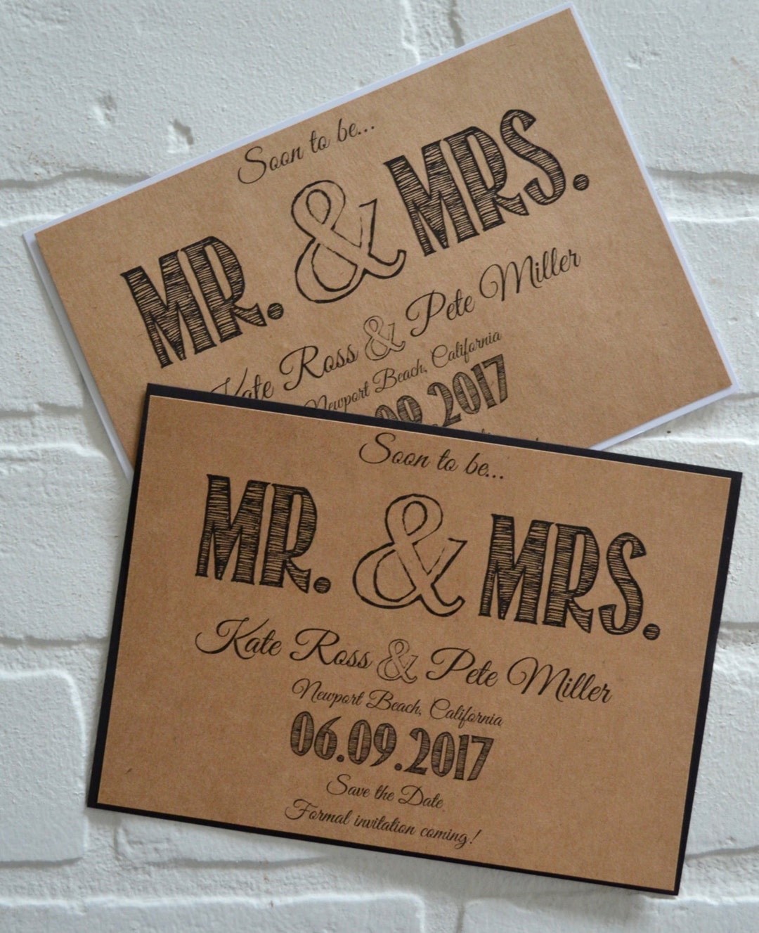 Soon to Be Mr. & Mrs. Save the Date Cards | Kraft Rustic Save-the-date ...