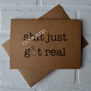 La MIERDA se ha vuelto seria / tarjetas de propuesta de dama de honor divertidas / ¿Quieres ser mi dama de honor? Tarjeta de dama de honor / fiesta nupcial de boda / asistente personal