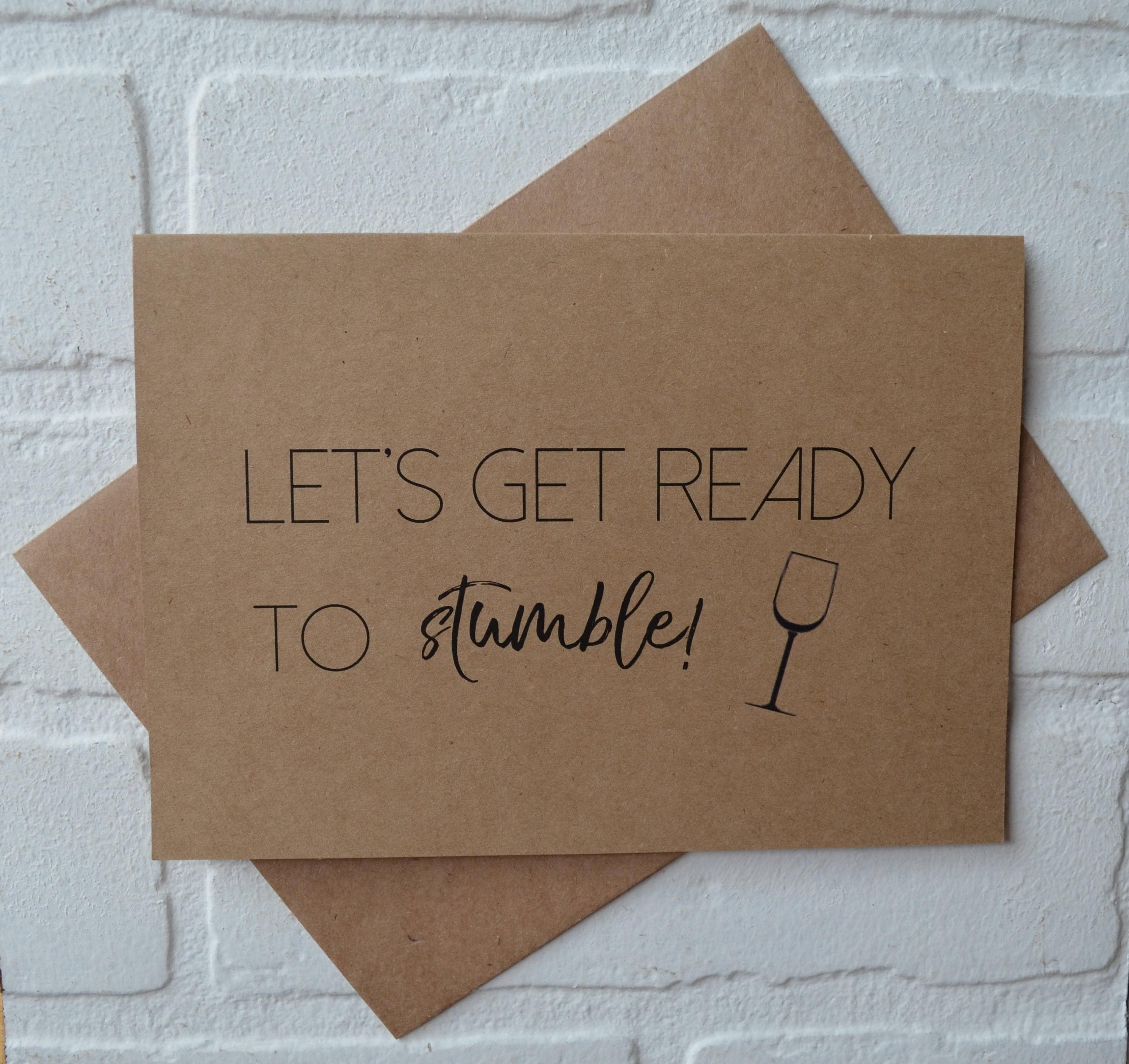 Let S Get Ready To Stumble Bridesmaid Cards Funny Will You Etsy