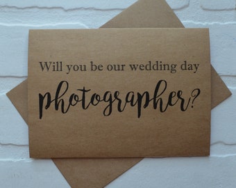 will you be our WEDDING DAY PHOTOGRAPHER greeting card | photographer | bridal card | capture our memories | wedding pictures | proposal