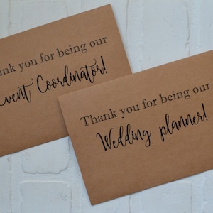 GRACIAS por ser nuestra tarjeta coordinadora de EVENTOS / gracias organizadora de bodas / regalos del día de la planificación / lugar / fiesta nupcial / organizador