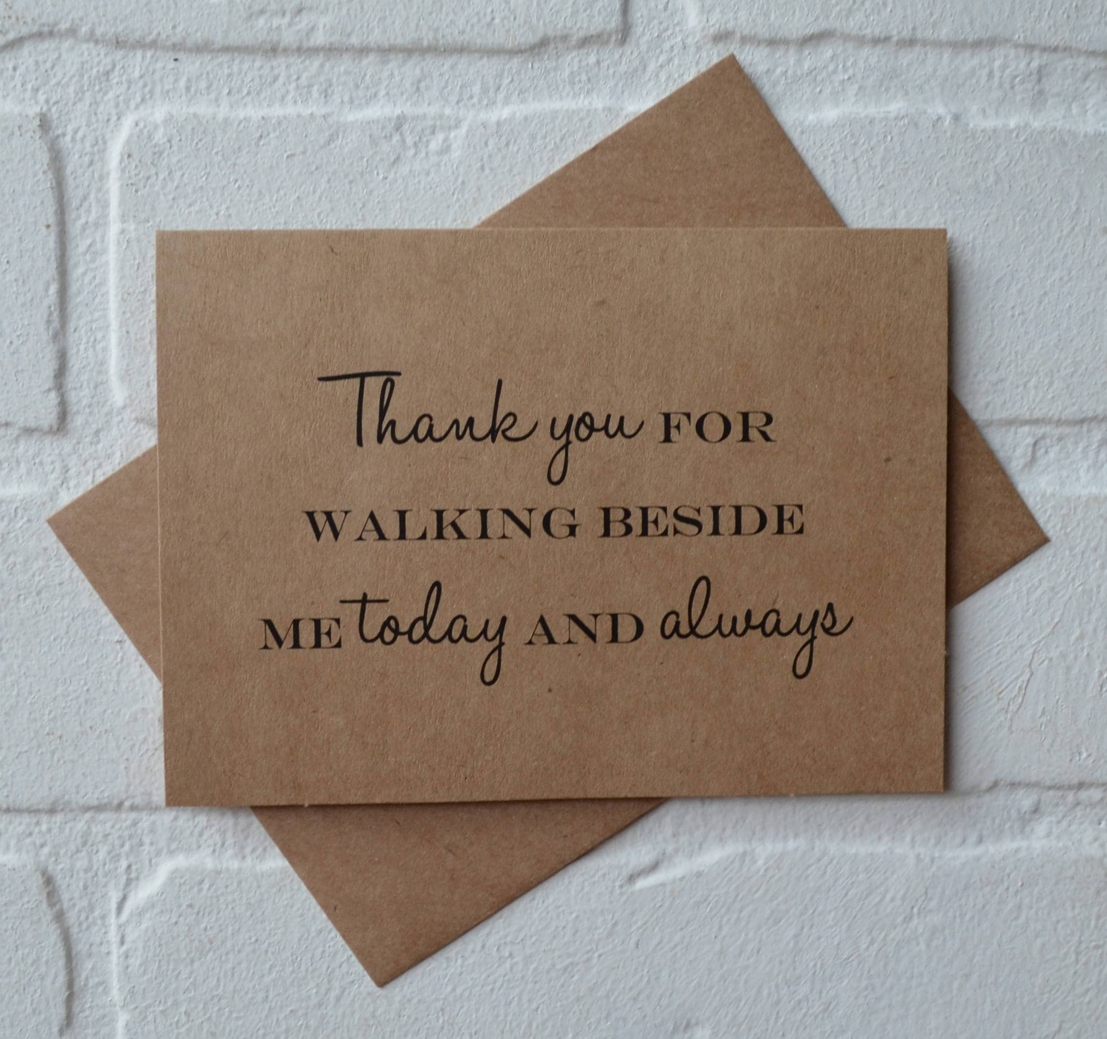 Thank You For Walking Beside Me Walk Down The Aisle Kraft - Etsy Uk