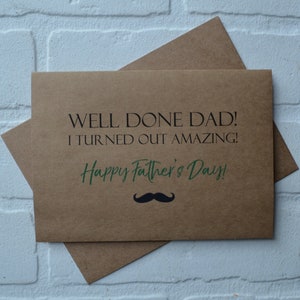 BIEN HECHO PAPÁ Soy increíble tarjeta divertida del día del padre Tarjeta feliz del día del padre Tarjeta divertida del día del padre gracias papá tarjeta de niño favorito gracias a ti