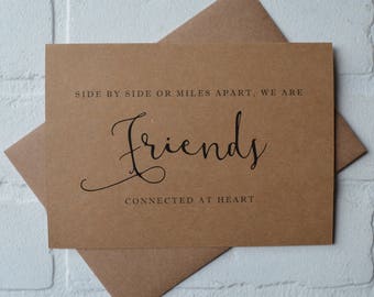SIDE by SIDE or miles apart we are FRIENDS connected at heart | bridesmaid proposal cards | will you be my matron maid of honor | wedding