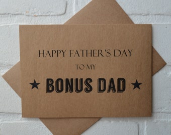 Happy Father's Day to my BONUS DAD greeting cards | step fathers day card | to my dad | stepfather | stepdad | family gifts
