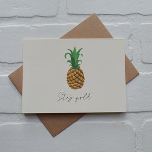 ÊTRE COMME un ANANAS carte de voeux amusante | cartes d'amitié | juste parce que | encouragements | carte inspirée | rester en or | se tenir droit